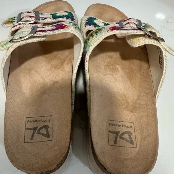 New Dirty Laundry Plays Crochet Platform Sandal Size 8 multi-color Espadrilles - Picture 6 of 11